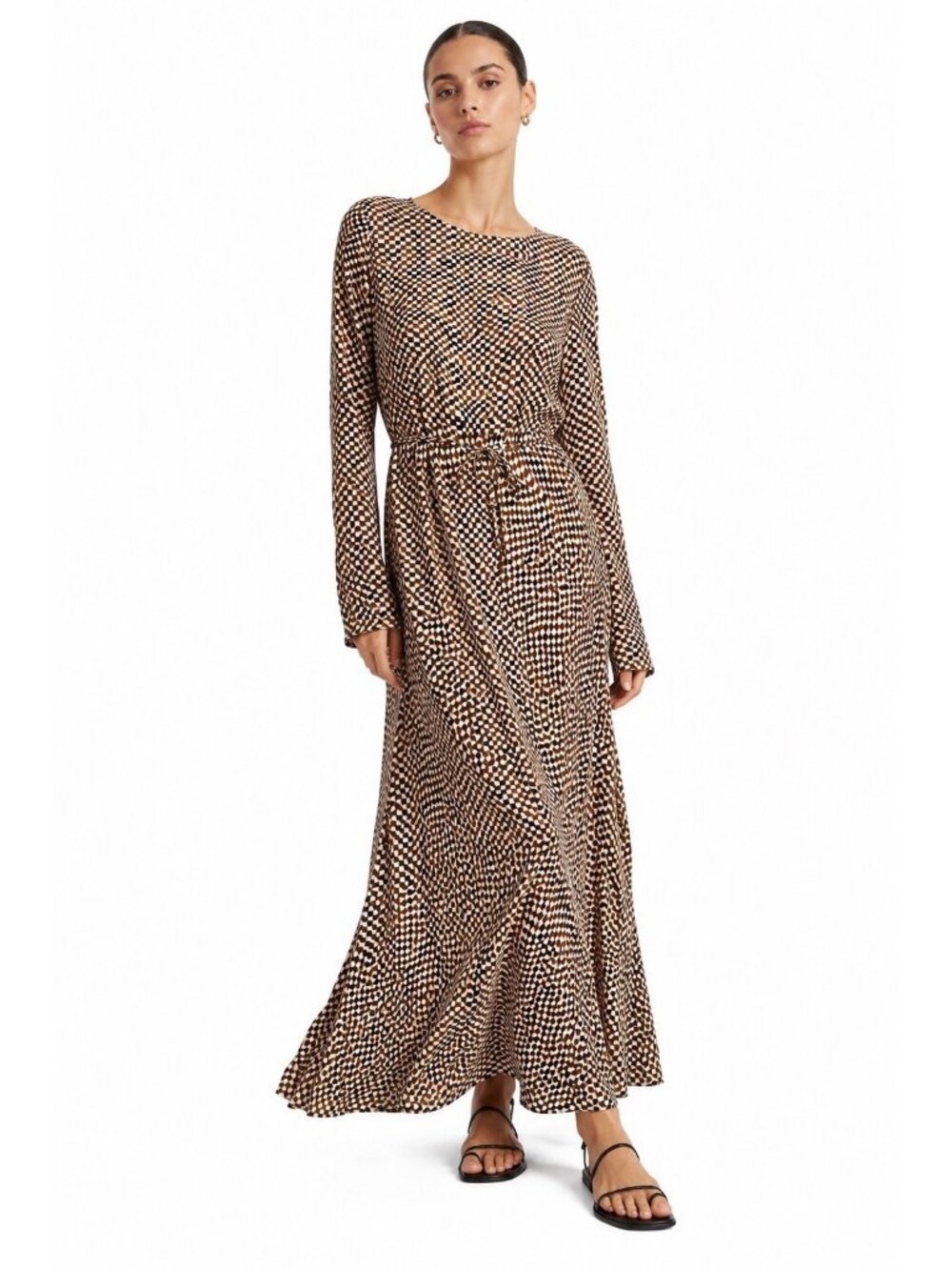 DISSH IRIS MAXI DRESS long sleeve minimalist 4 colorful modern sleek belted